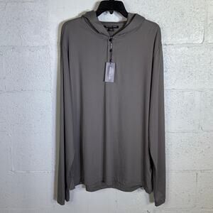 Michael Kors Men’s XXL Hooded Henley Shirt Concrete Gray  XXL $125